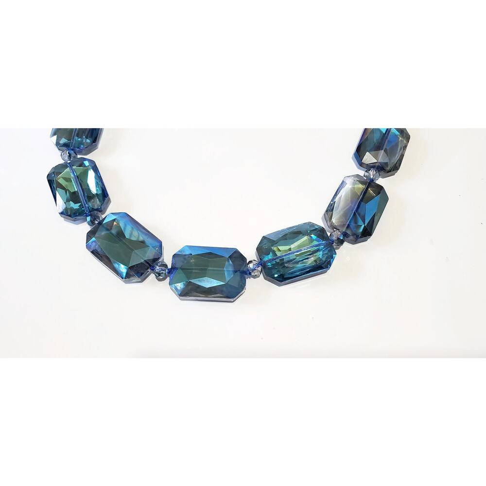 Leslie Danzis Chunky Faceted Glass Beads Statement Necklace 23" - Picture 3 of 7